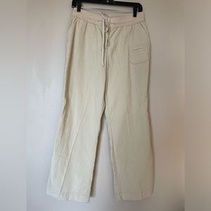 J.Jill High Waist Drawstring Wide-Leg Beige corduroy Pants 8P